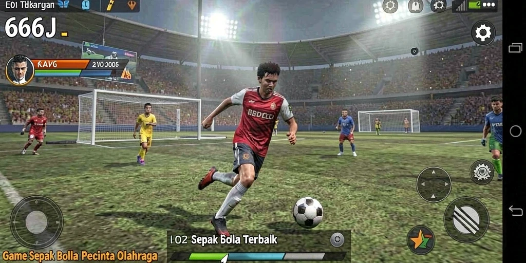 Tampilan gameplay <strong>666J</strong> yang memukau dalam aksi sepak bola.