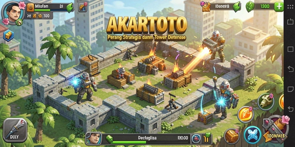 Gameplay seru Tower Defense dengan menara strategis.