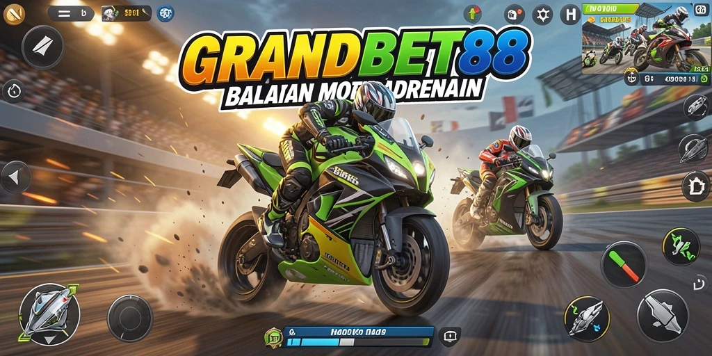 Screenshot terbaik dari gameplay balapan motor di GRANDBET88.