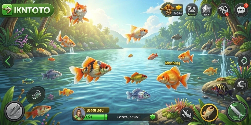 Tangkapan ikan yang memukau diIKNTOTO, menampilkan grafik gameplay memancing.