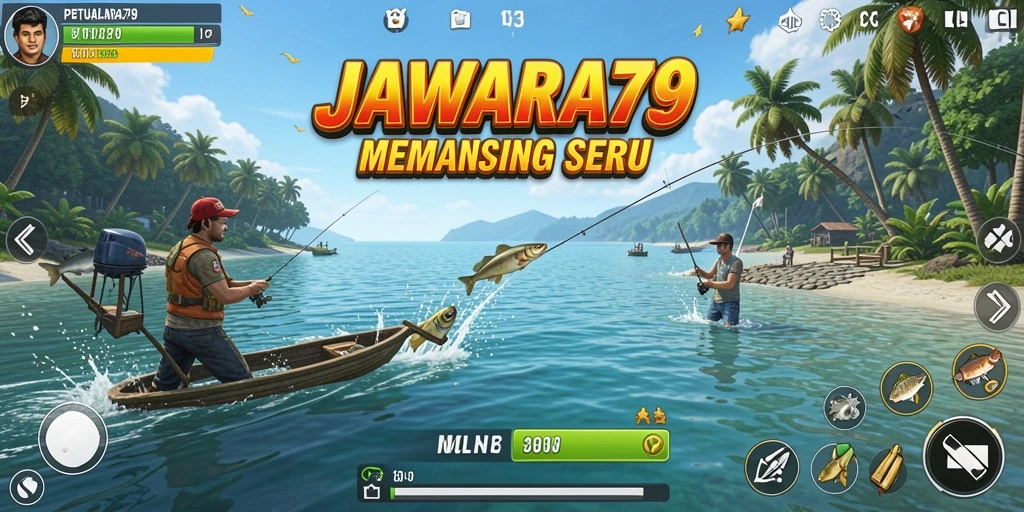 Tampilan gameplay memancing yang menarik di JAWARA79.