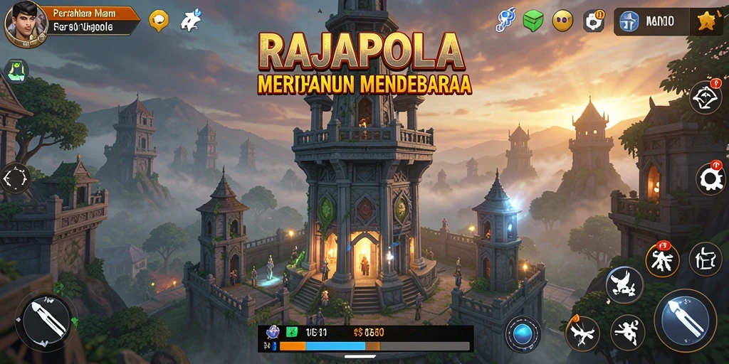 Tampilan gameplay menantang dalam game Tower Defense RAJAPOLA.