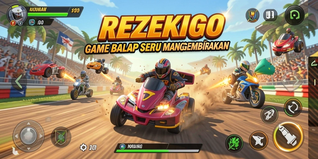 Gameplay seru REZEKIGO dengan balapan yang menegangkan.