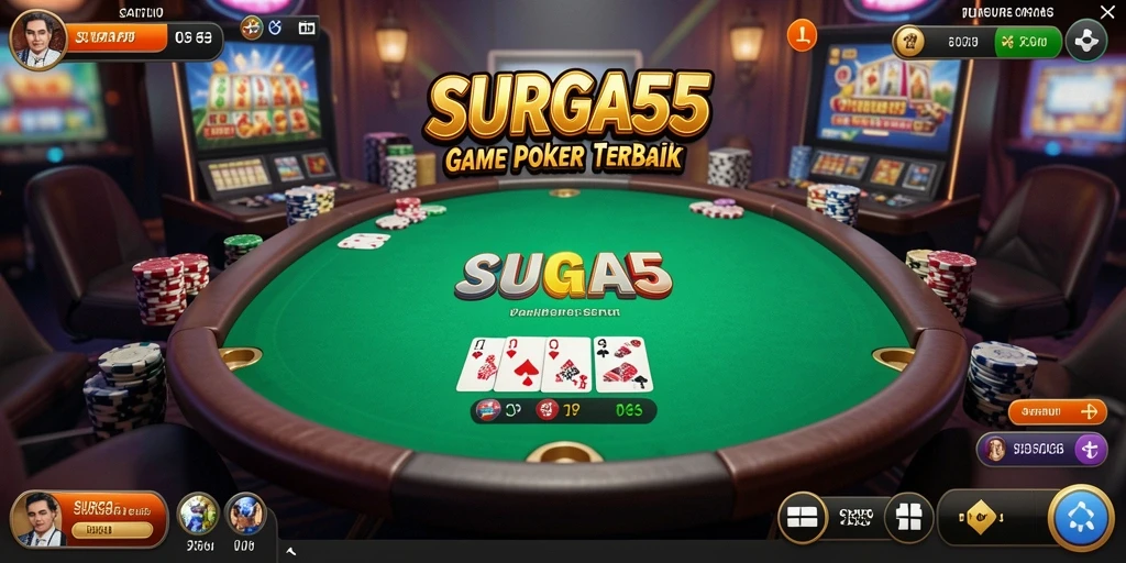 Menampilkan gameplay seru dari game Poker SURGA55.