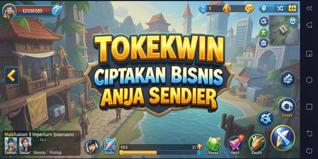 Tangkapan layar gameplay TOKEKWIN yang menunjukkan pengelolaan bisnis yang dinamis.